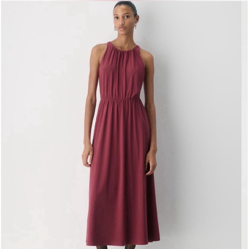 Aritzia Grecian Midi Dress size Small Sleeveless Academia Modest Career NWT $110